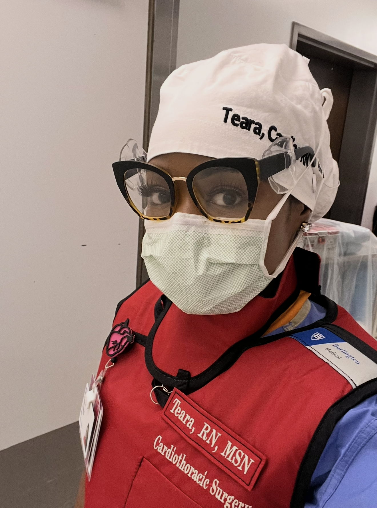 Teara Young preparing to perform cardiac surgery — CVOR RN background